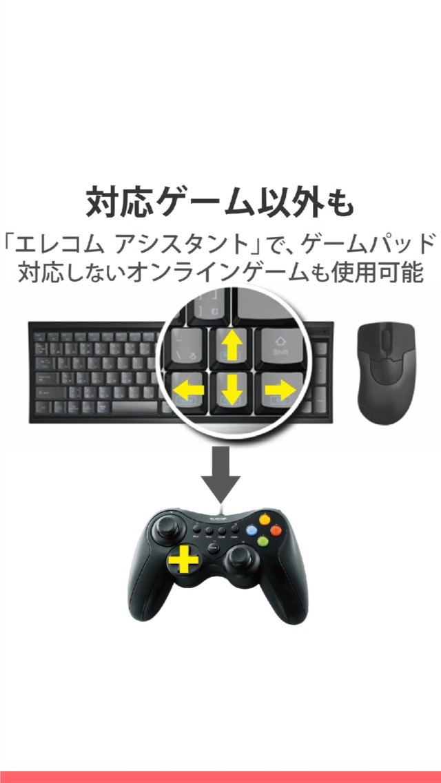 Amazon.co.jp: エレコム ゲームパッド USB接続 Xinput/DirectInput両